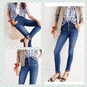 EUC Madewell 
10" high-rise skinny chewed-hem